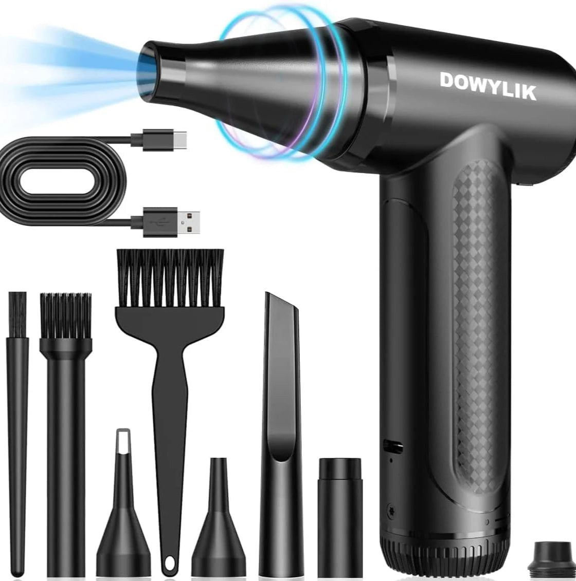 Electric Compressed Air Duster, Air Duster for Computers Cordless PC Dusters Keyboard Electronics Cleaning Kit - 150000RPM for Car, Home, Office